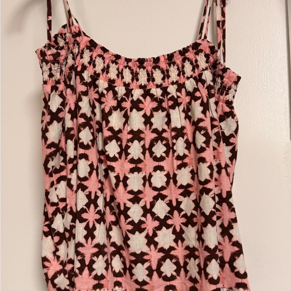 LOFT Pink and Brown Floral Tank